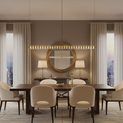 Golden Grid Linear Pendant Lamp