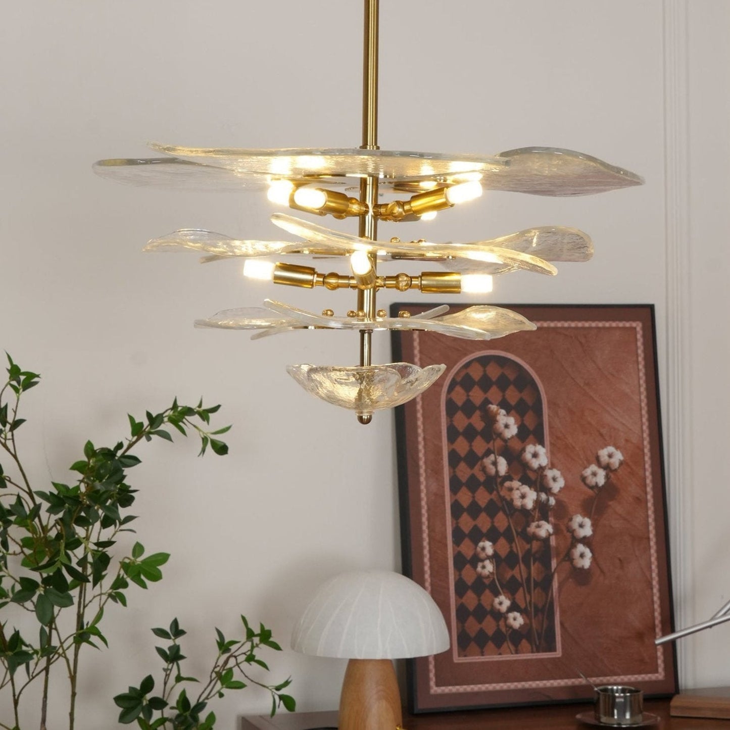 Petals Gold Murano Ceiling fixture Chandelier