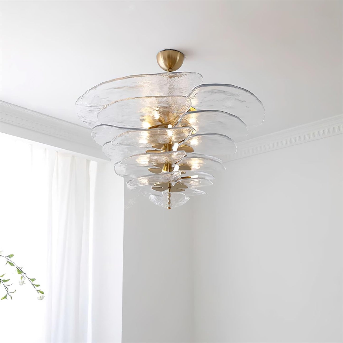 Petals Gold Murano Ceiling fixture Chandelier