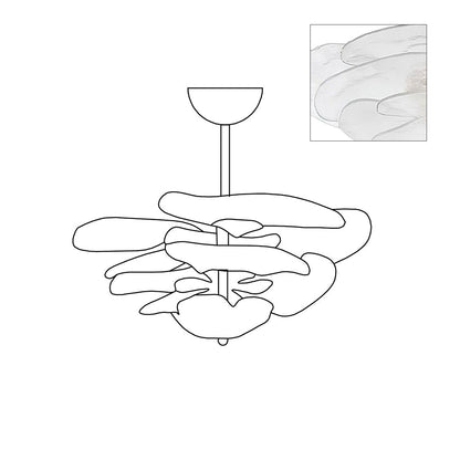 Petals Gold Murano Ceiling fixture Chandelier