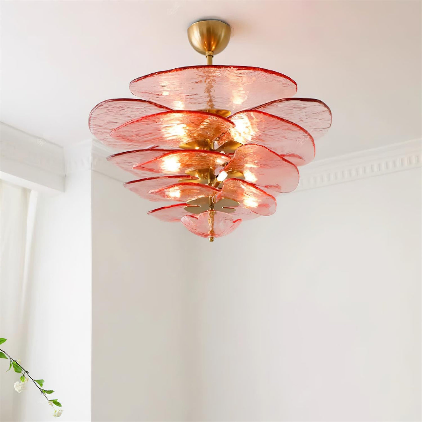 Petals Gold Murano Ceiling fixture Chandelier