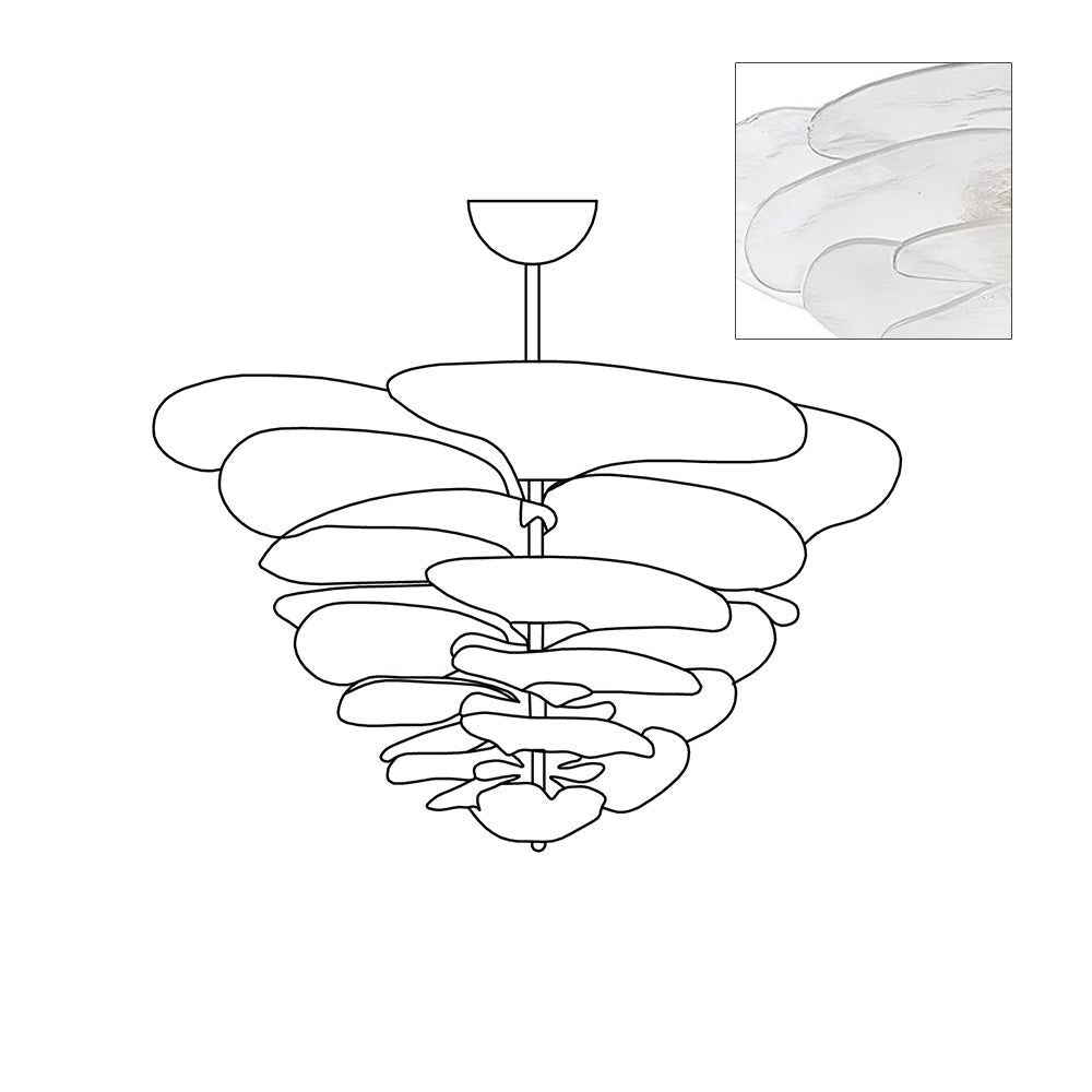 Petals Gold Murano Ceiling fixture Chandelier