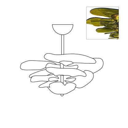 Petals Gold Murano Ceiling fixture Chandelier