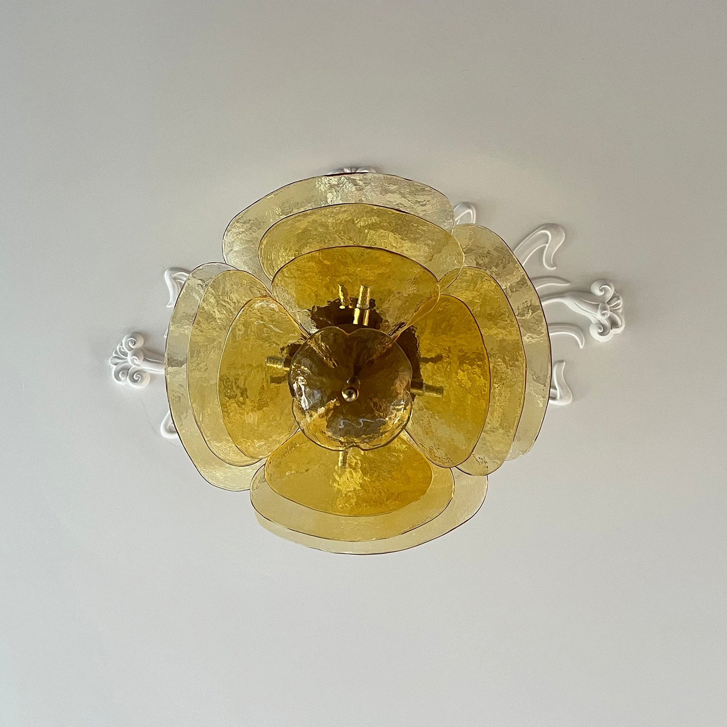 Petals Gold Murano Ceiling fixture Chandelier