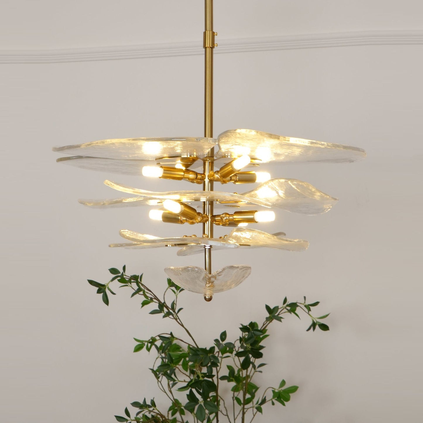 Petals Gold Murano Ceiling fixture Chandelier