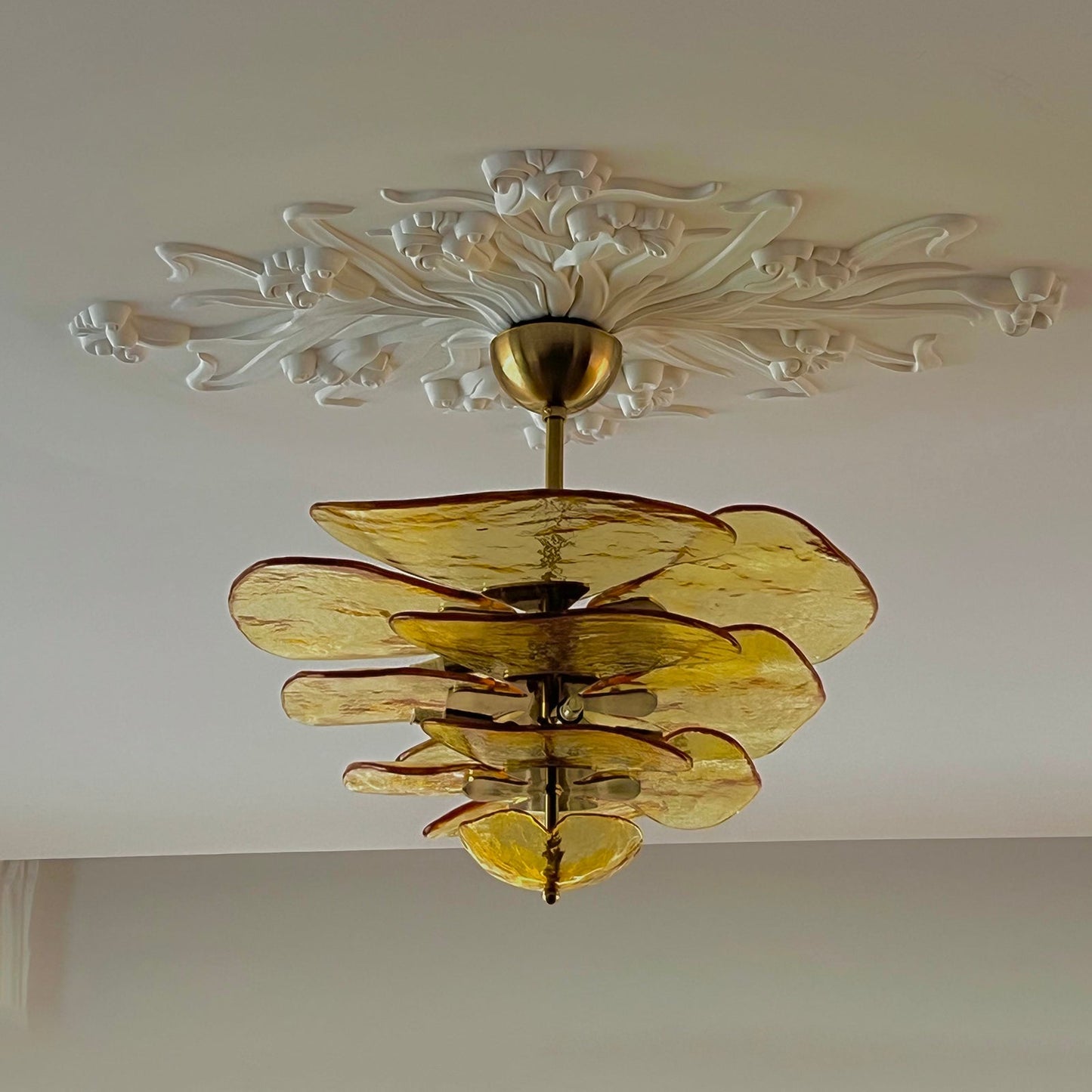 Petals Gold Murano Ceiling fixture Chandelier