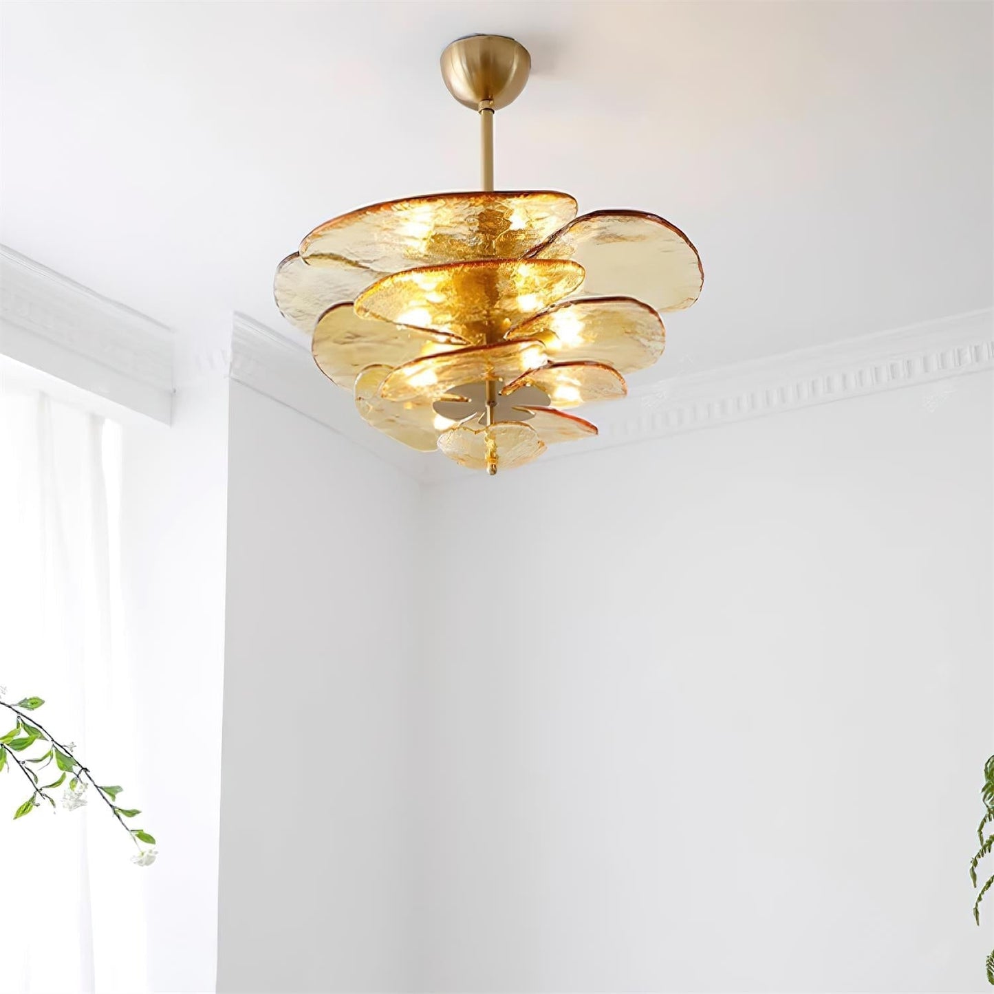 Petals Gold Murano Ceiling fixture Chandelier