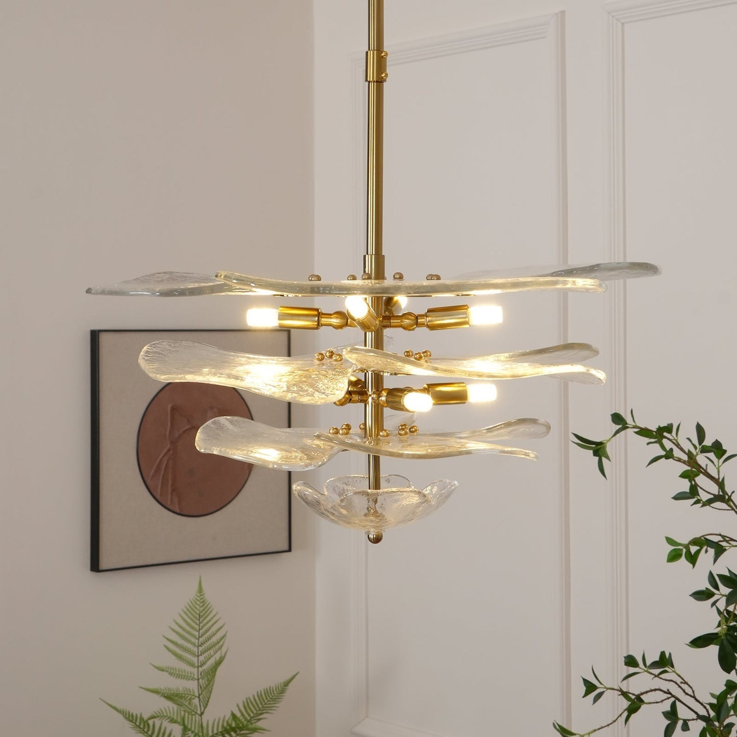 Petals Gold Murano Ceiling fixture Chandelier