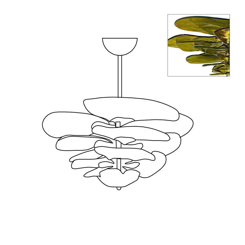 Petals Gold Murano Ceiling fixture Chandelier