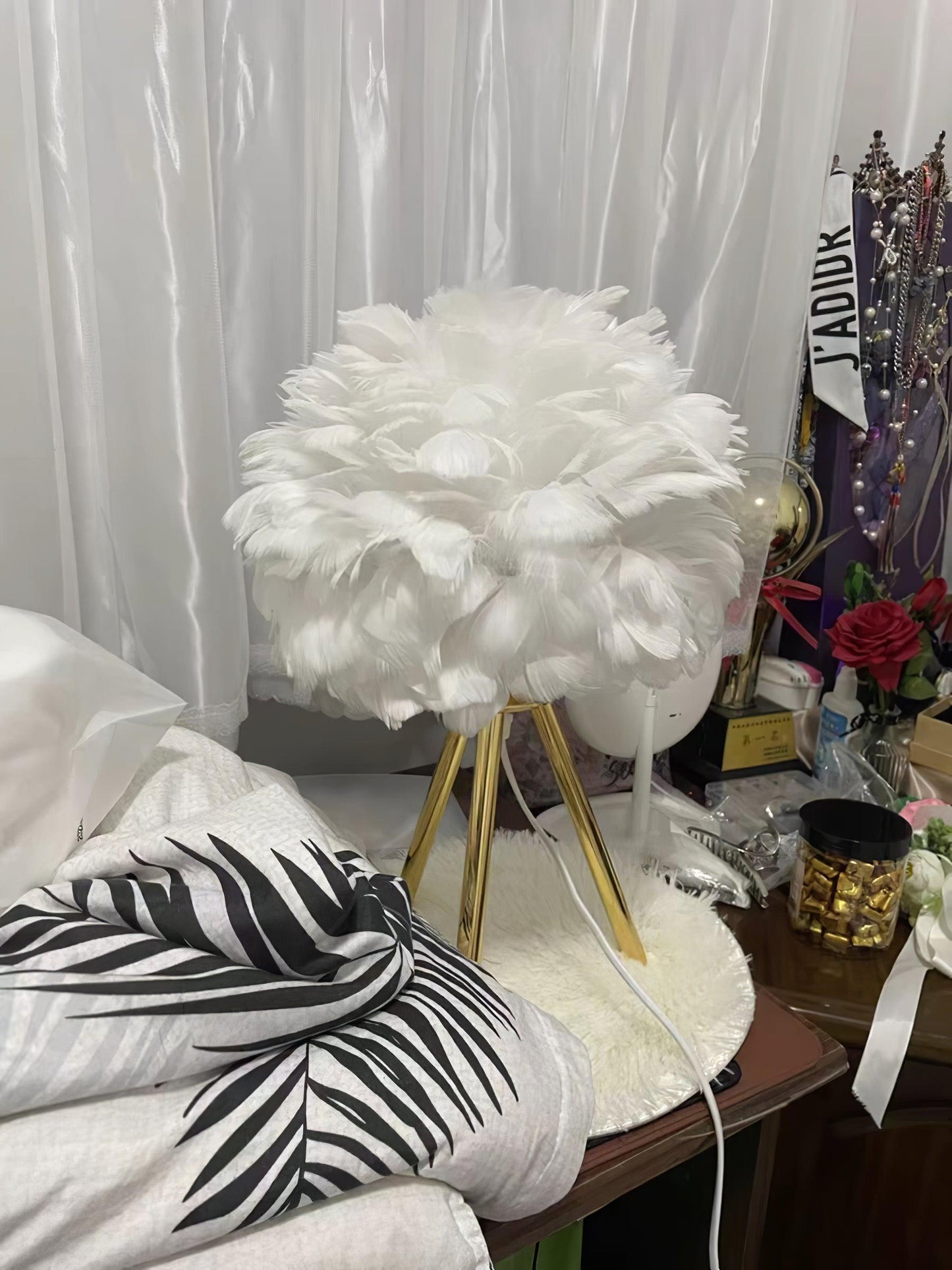 Goose Feather Portable lamp Table Lamp