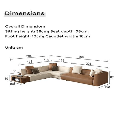 Grand Leather Modular Sectional Sofa