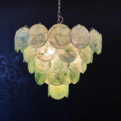 Green Murano Disc Electrolier Chandelier