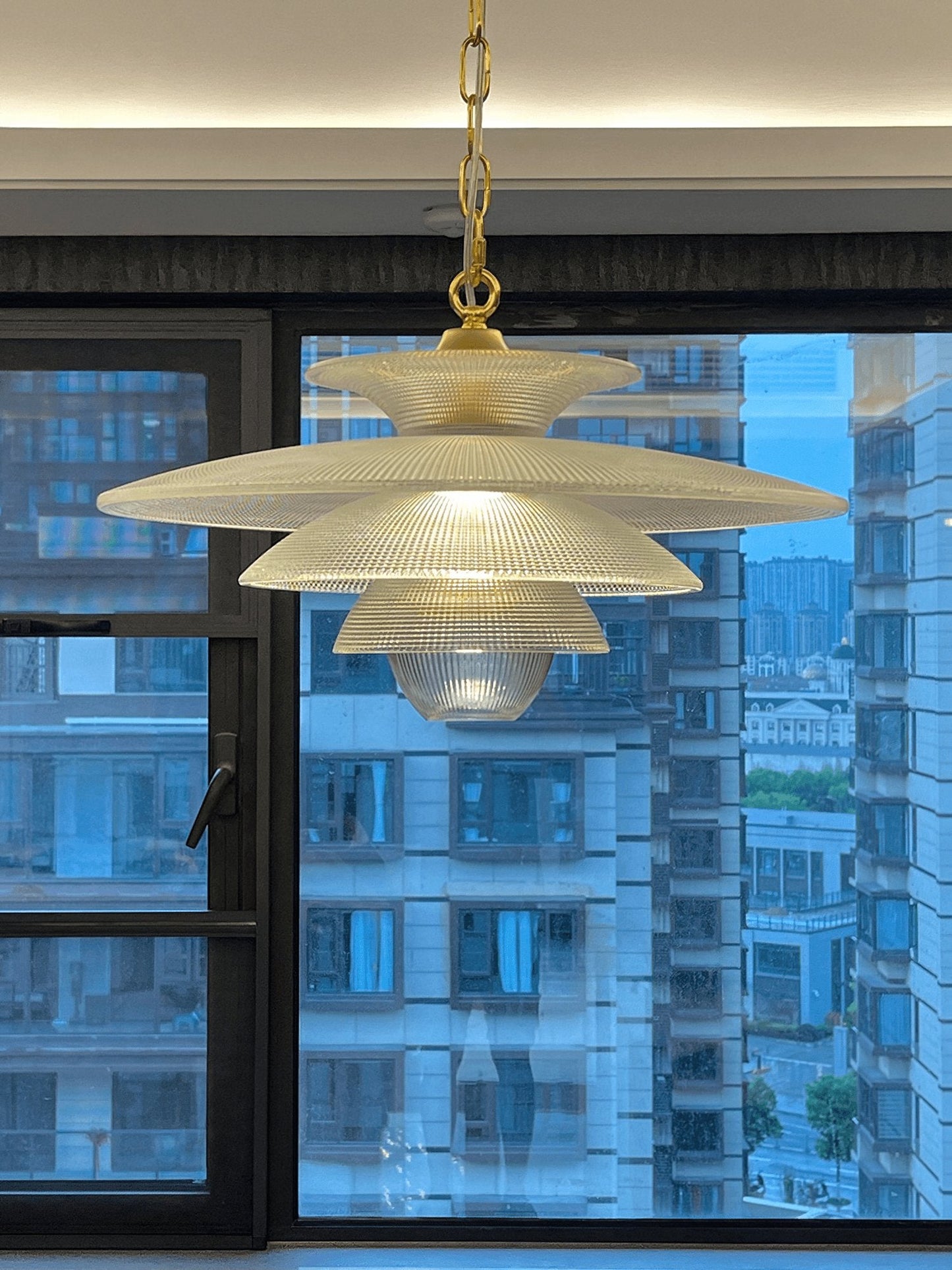 Grid Glass Droplight Pendant Light