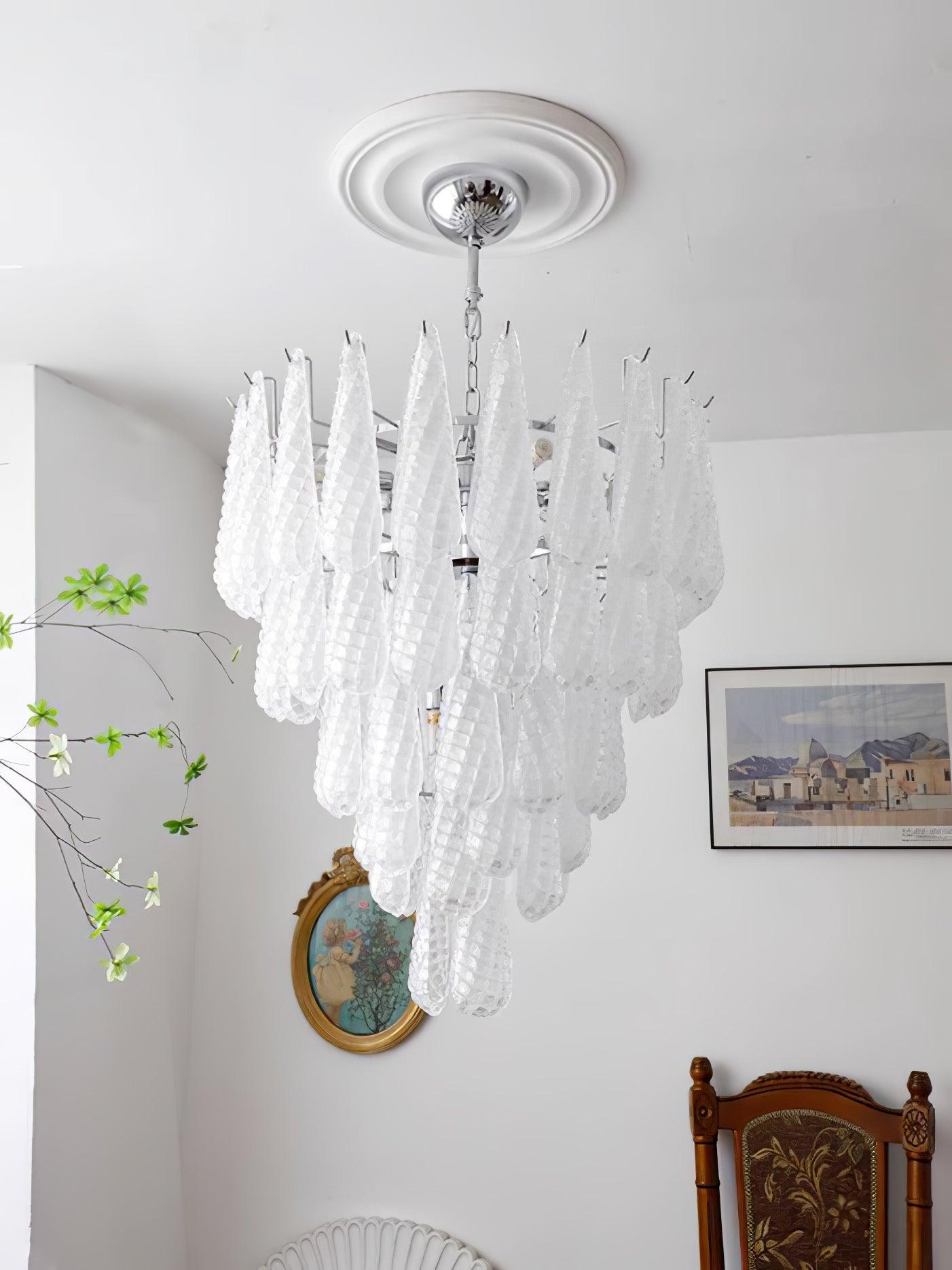 Grid Glass Waterfall Ceiling fixture Chandelier