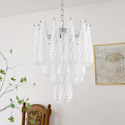 Grid Glass Waterfall Ceiling fixture Chandelier