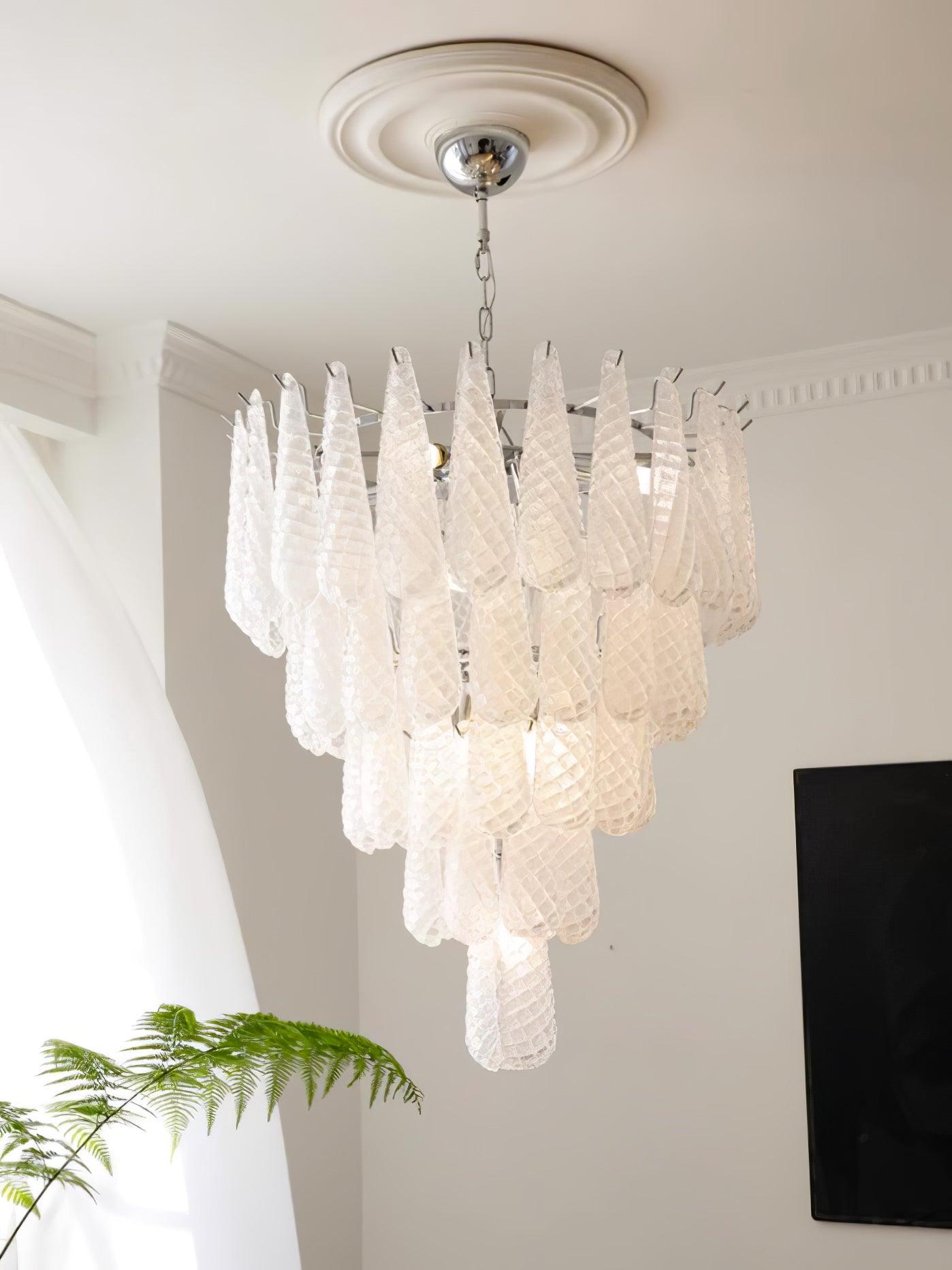 Grid Glass Waterfall Ceiling fixture Chandelier