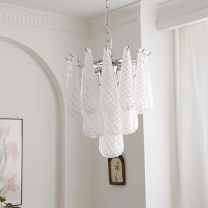 Grid Glass Waterfall Ceiling fixture Chandelier