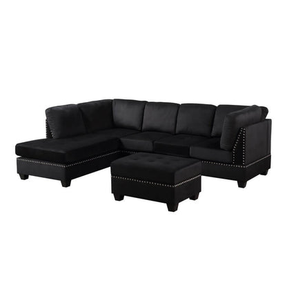 Convertible Chaise L-Shaped Sectional Sofa with Ottoman Storage