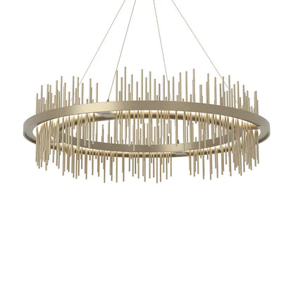 Gossamer Circular LED Pendant - 38" Wide Double - Soft Gold