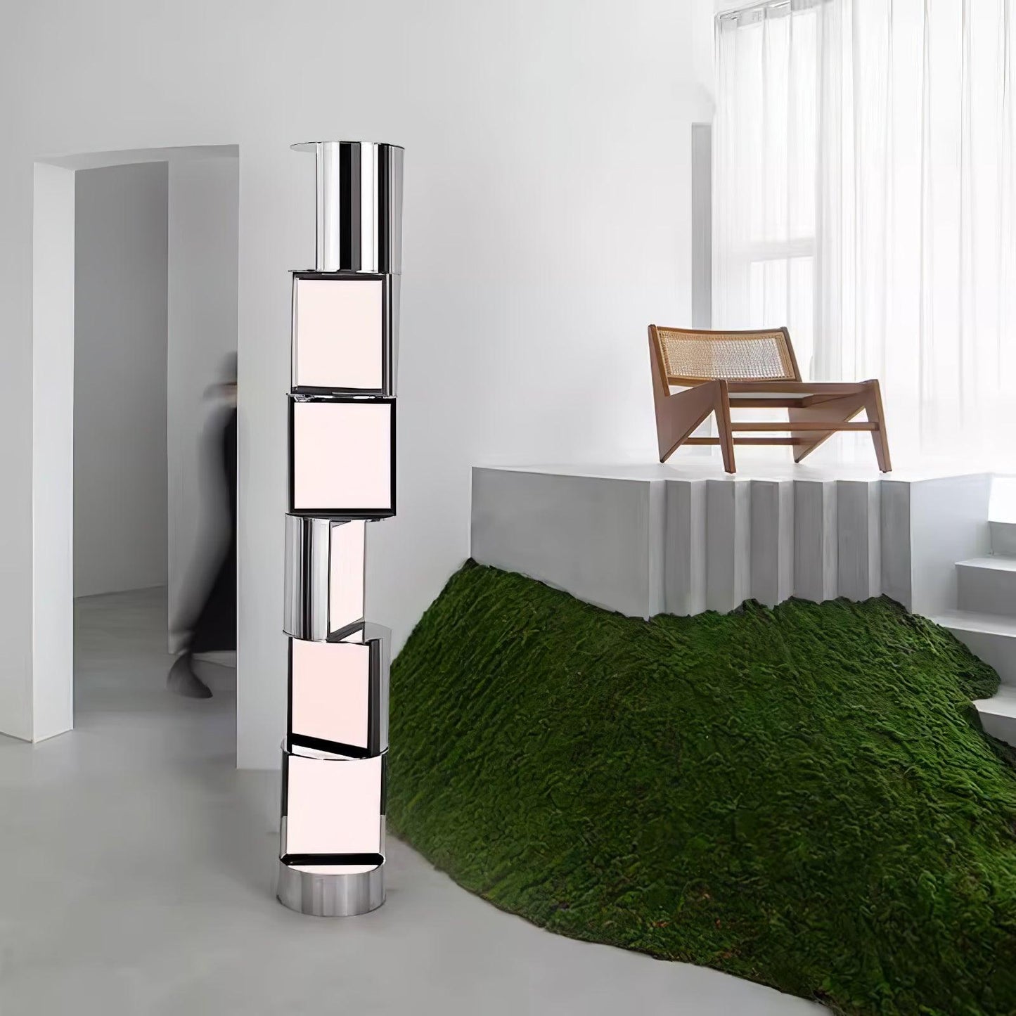 Half Cylindrical Rotating Ambient Floor Lamp Floor Lamp