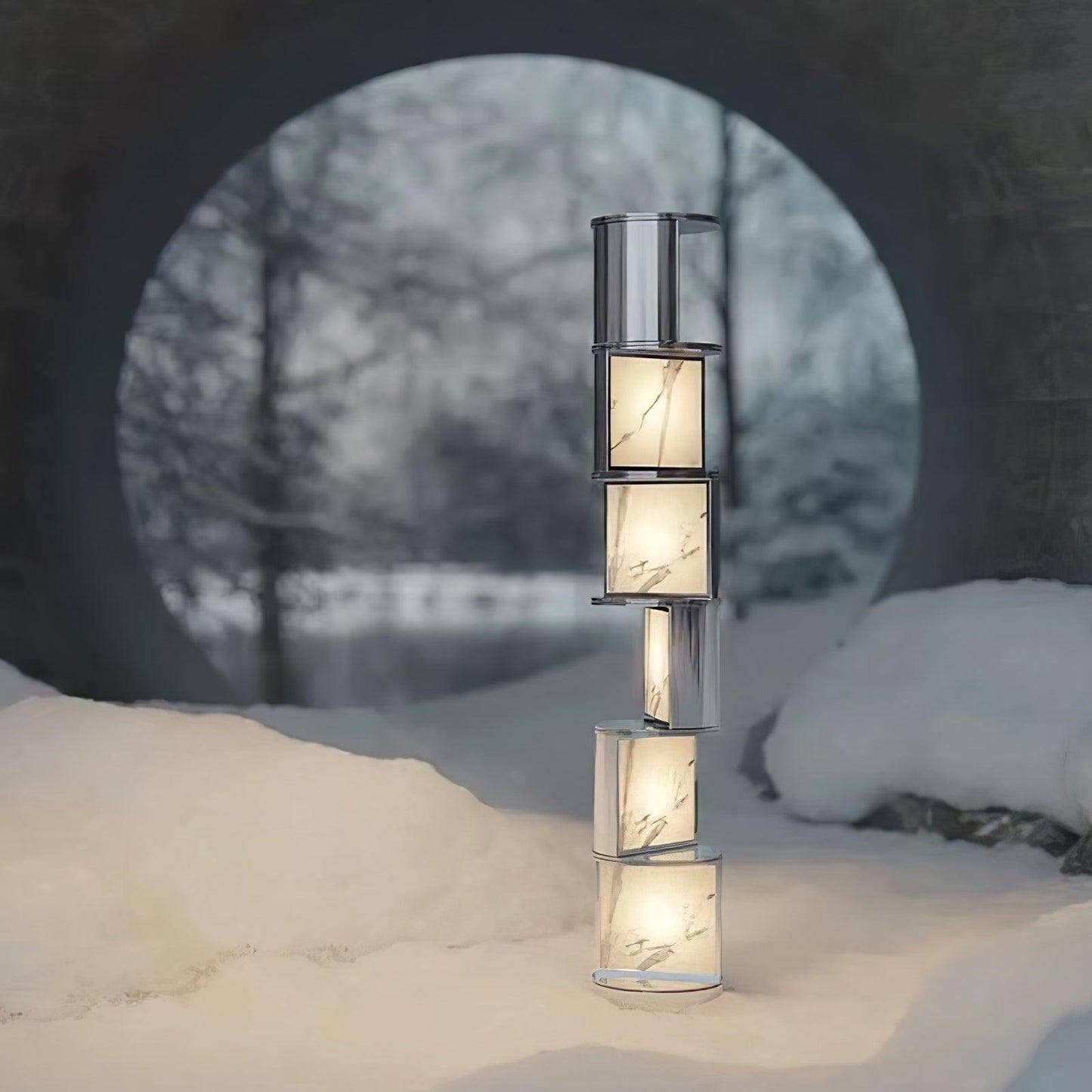 Half Cylindrical Rotating Ambient Floor Lamp Floor Lamp