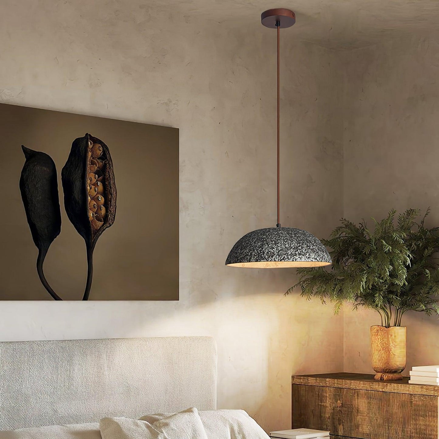 Half Dome Vintage Ceramic Pendant Lamp