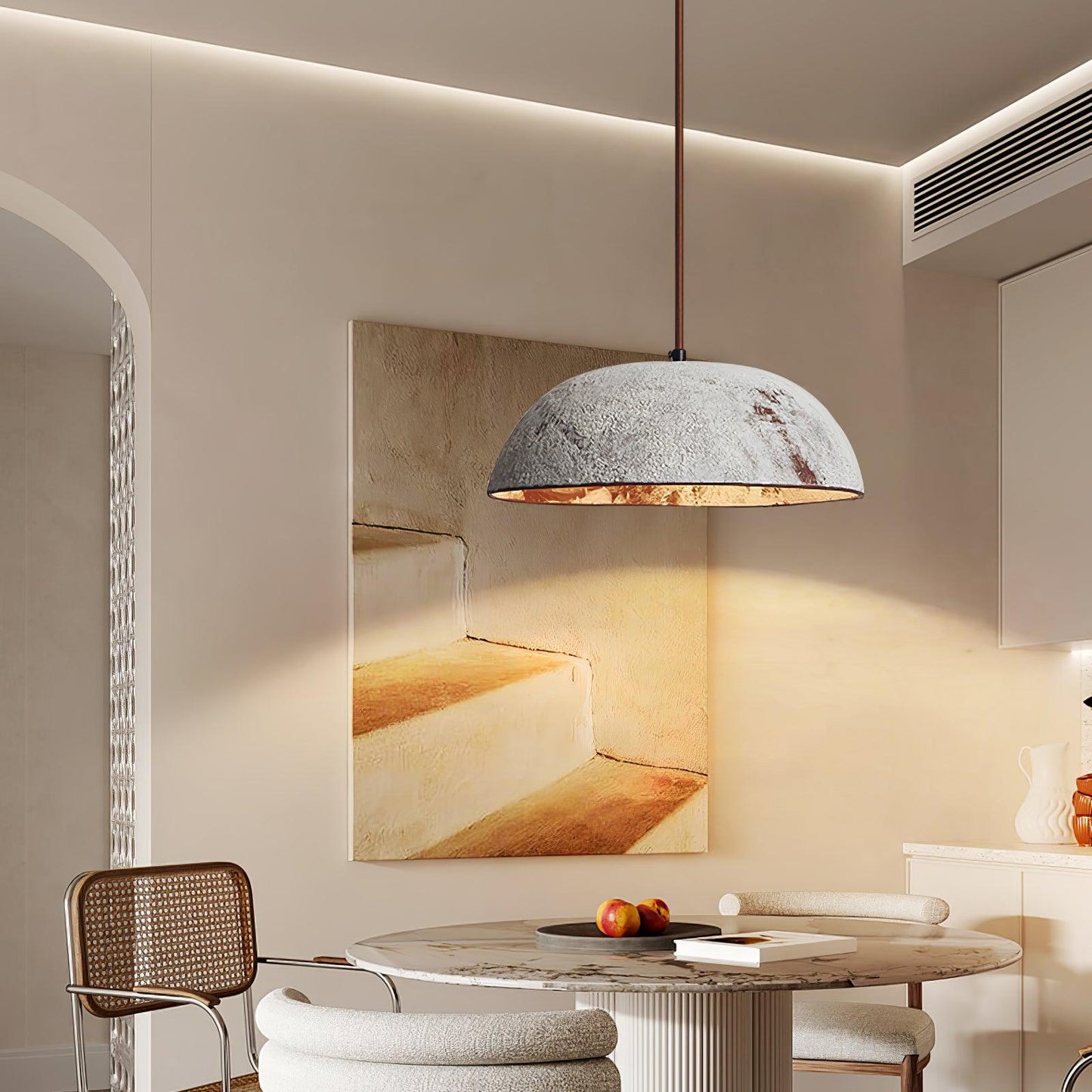 Half Dome Vintage Ceramic Pendant Lamp