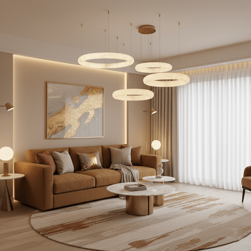 Halo di Pietra Alabaster Chandelier