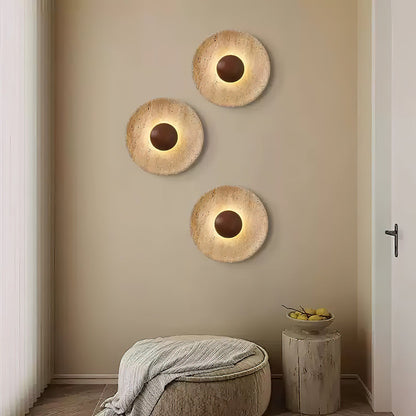 Halo Travertine Wall light fixture Wall Light