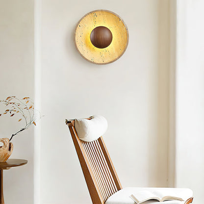 Halo Travertine Wall light fixture Wall Light