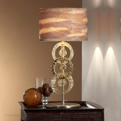 Luxury Hand Made Gold Glass Italian Table Lamp
