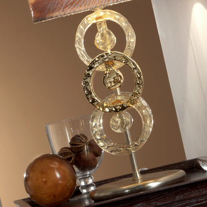 Luxury Hand Made Gold Glass Italian Table Lamp