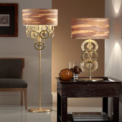Luxury Hand Made Gold Glass Italian Table Lamp