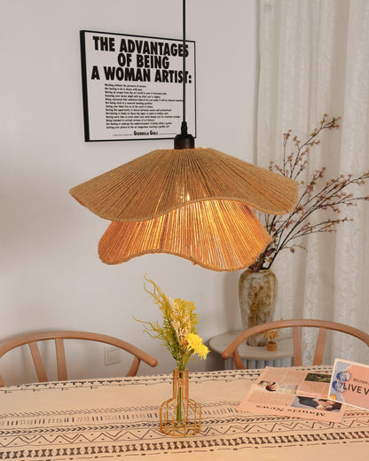 Handmade Straw Hat Pendant Lamp