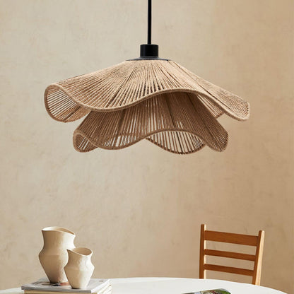 Handmade Straw Hat Pendant Lamp