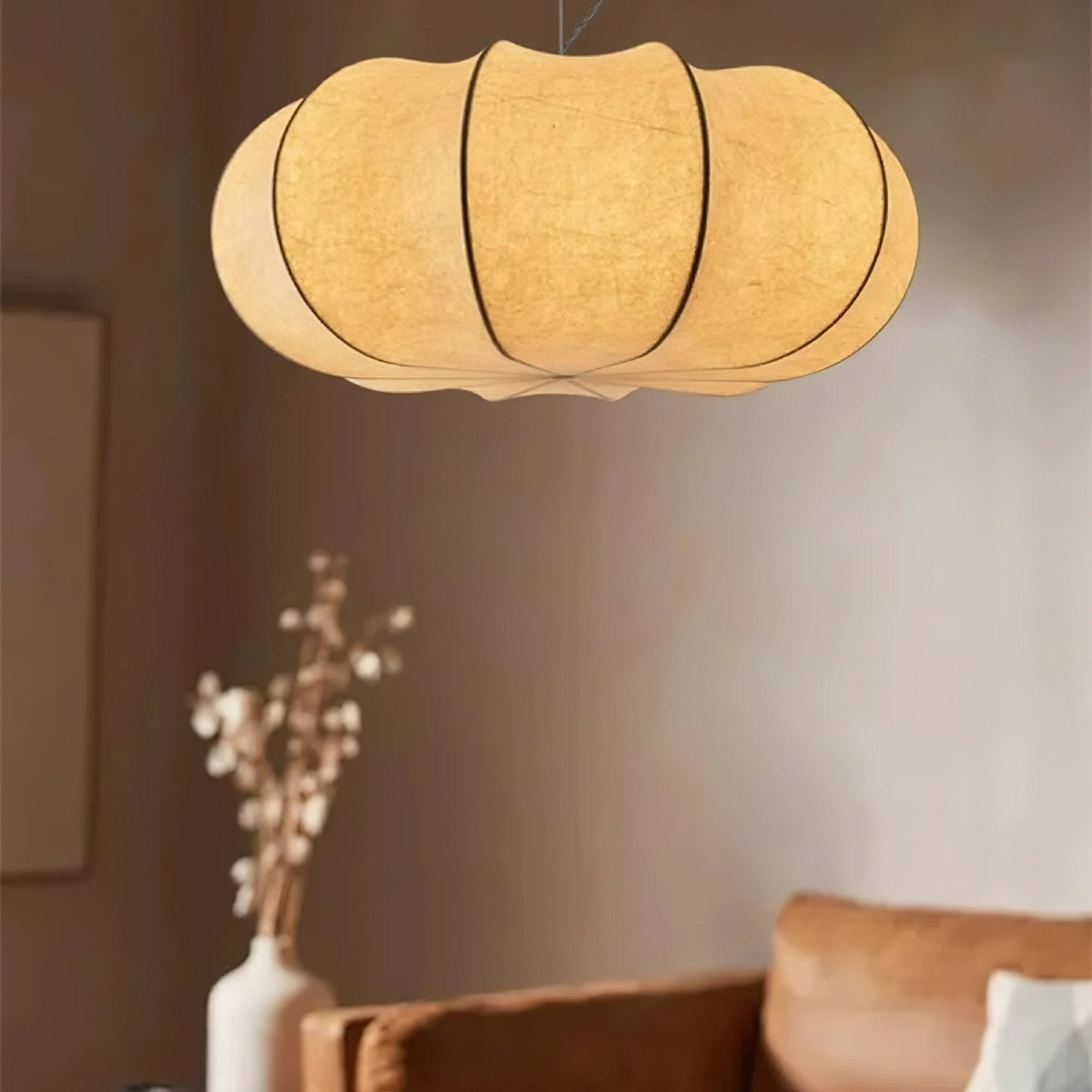 Oblate Silk Hanging light Pendant Lamp