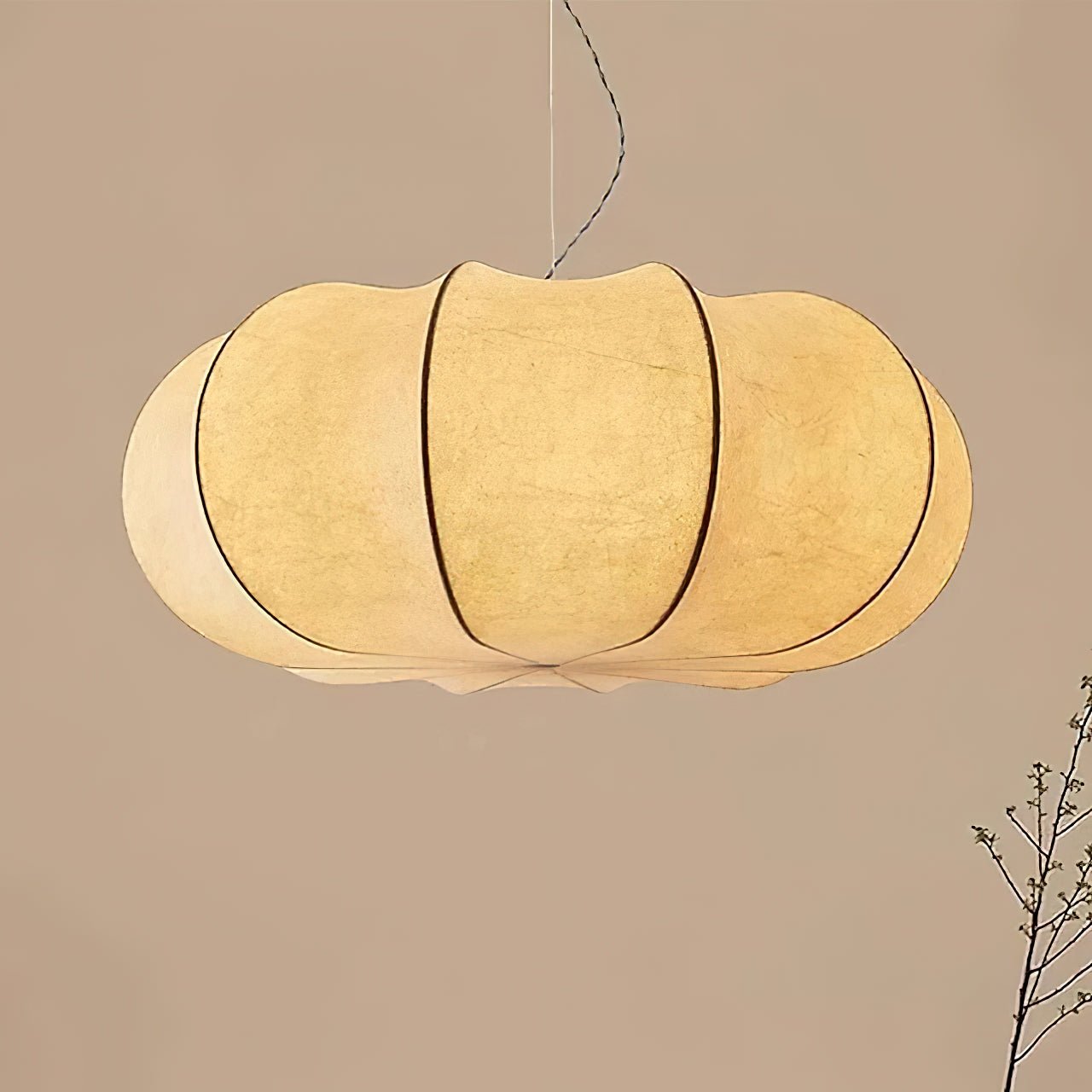 Oblate Silk Hanging light Pendant Lamp