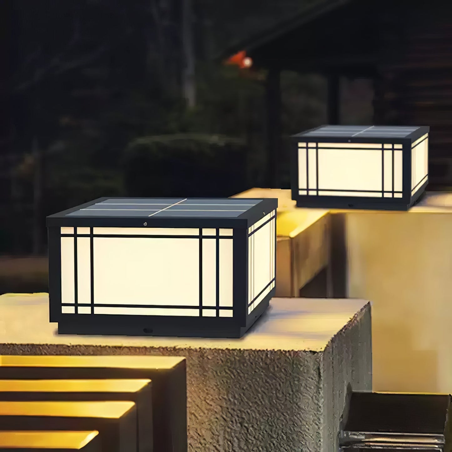 Harrison Solar Cube Garden light Outdoor Lamp