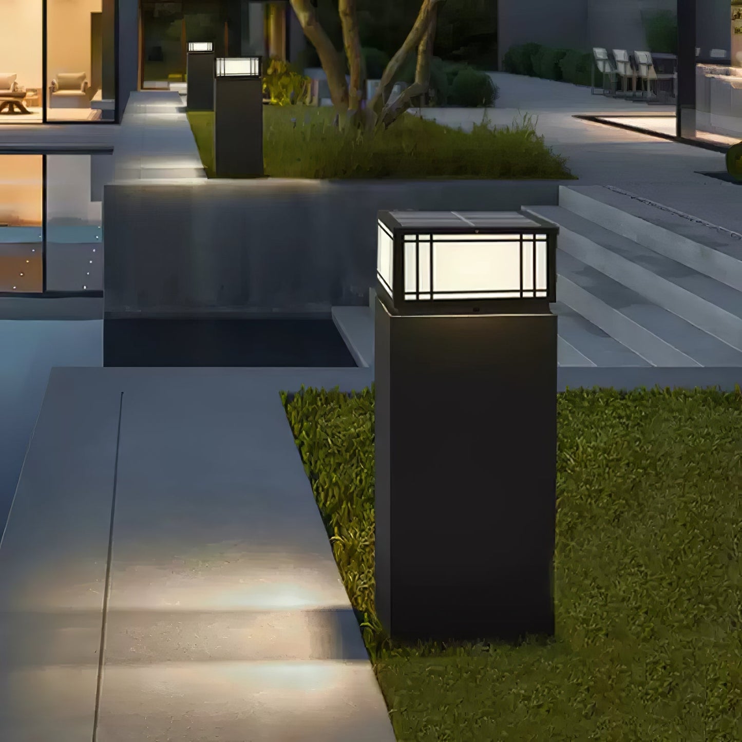 Harrison Solar Cube Garden light Outdoor Lamp
