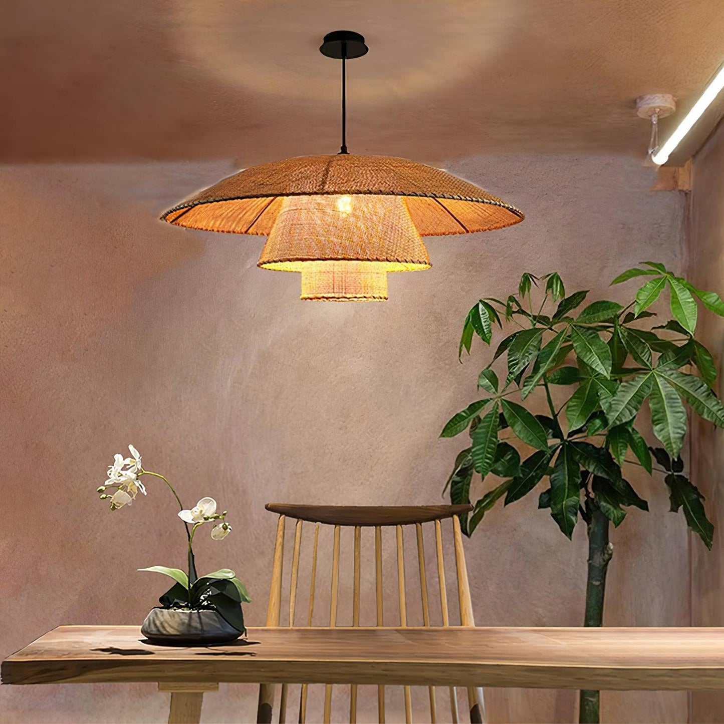 Hat Weave Rattan Droplight Pendant Lamp