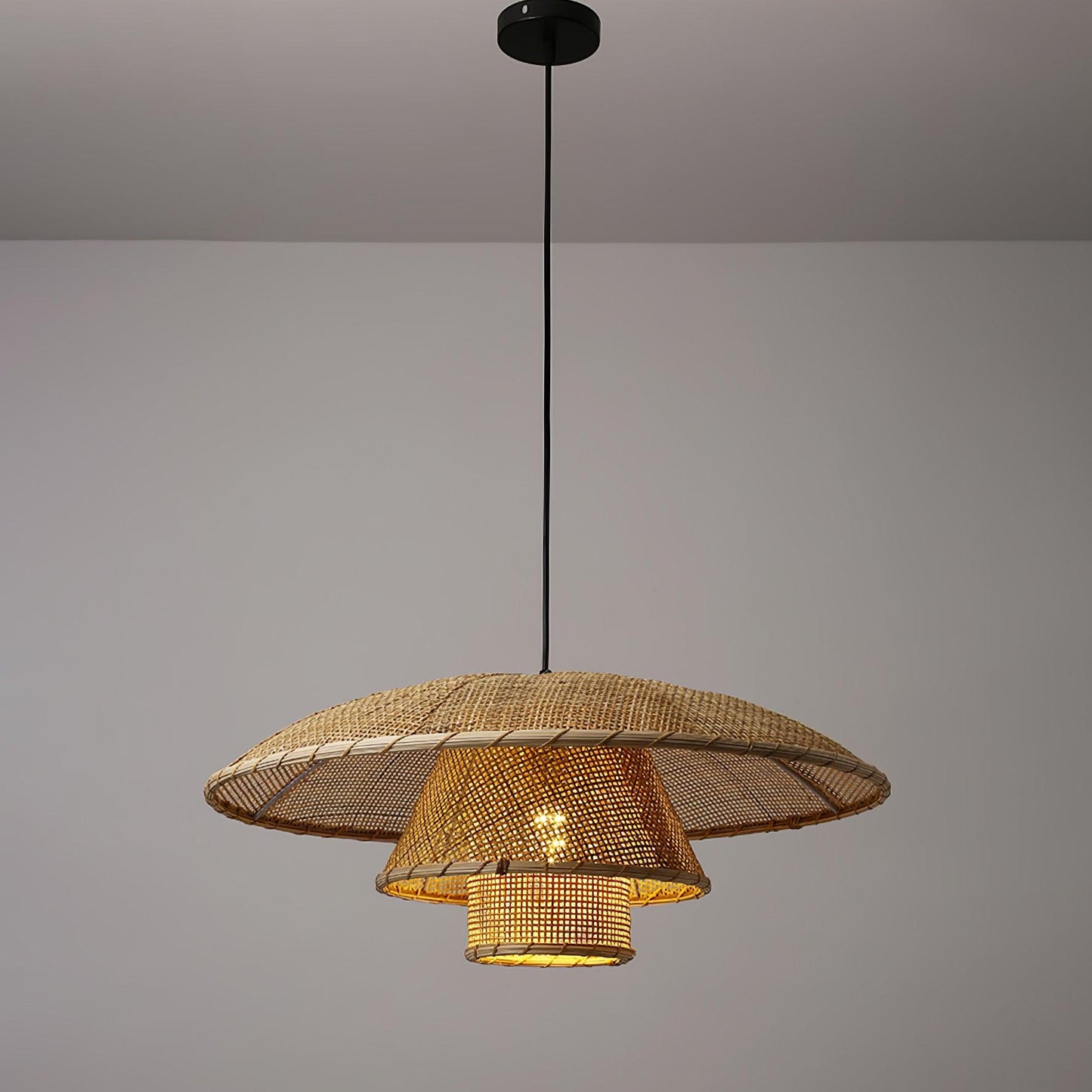 Hat Weave Rattan Droplight Pendant Lamp