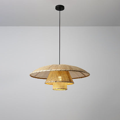 Hat Weave Rattan Droplight Pendant Lamp