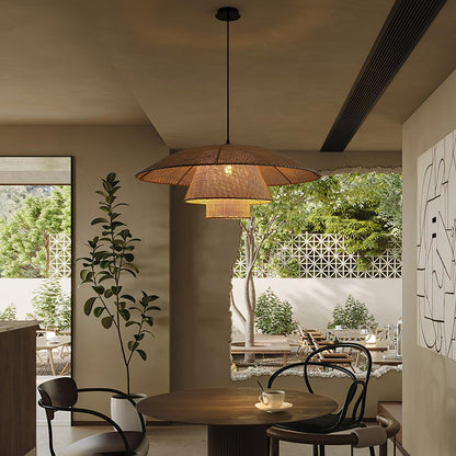 Hat Weave Rattan Droplight Pendant Lamp