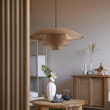 Hat Weave Rattan Droplight Pendant Lamp