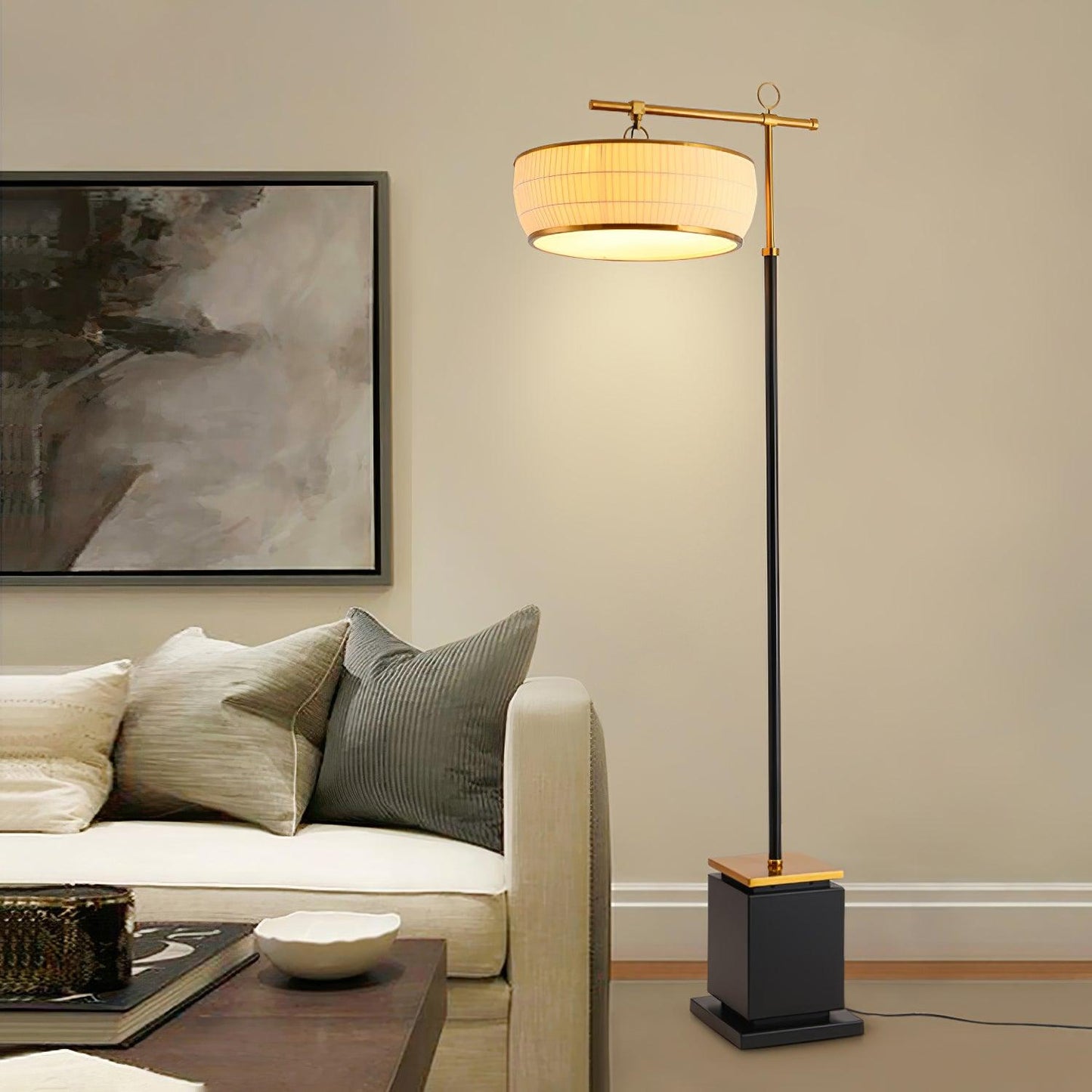 Hejun Fabric Accent Lamp Floor Lamp