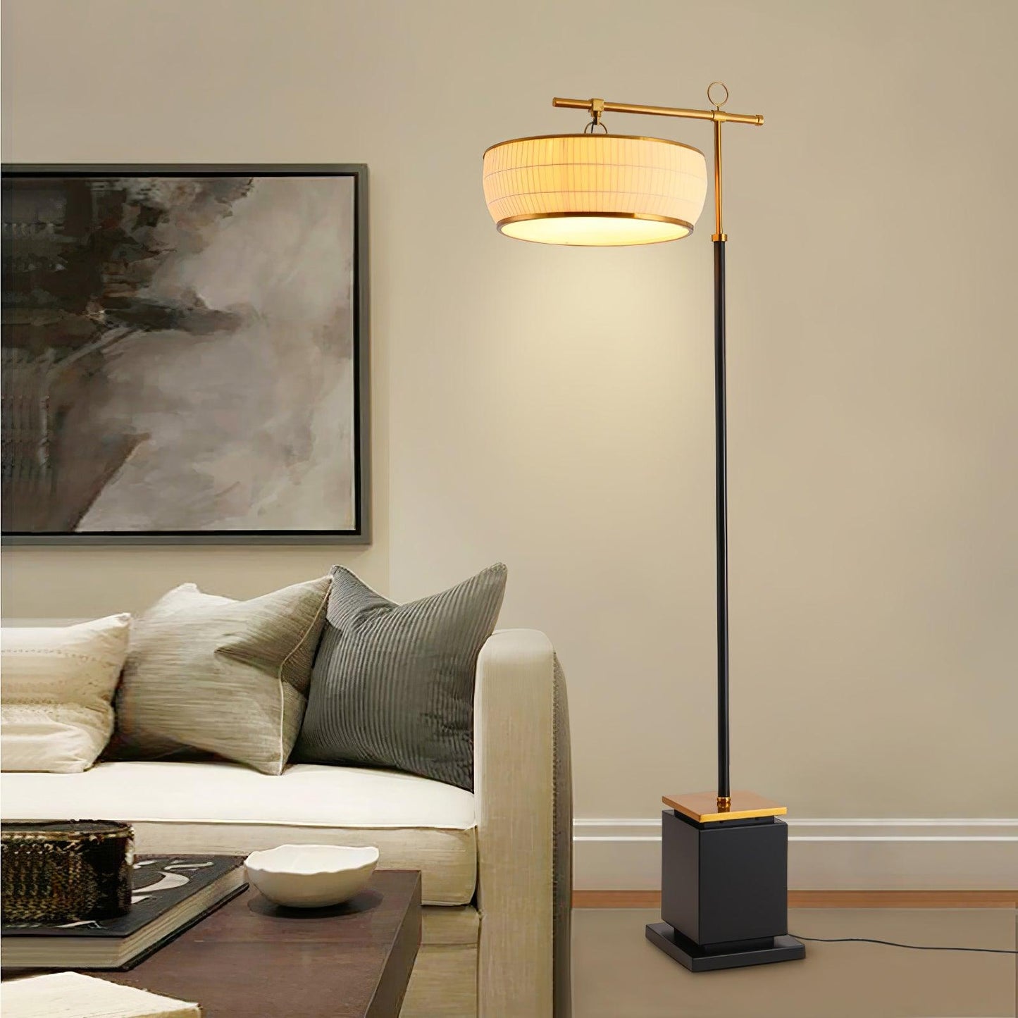 Hejun Fabric Accent Lamp Floor Lamp