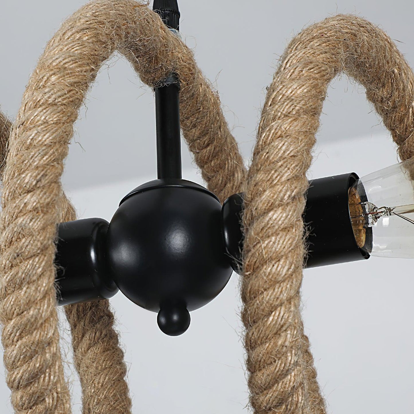 Hemp Rope Industrial Spiral Gasolier Chandelier