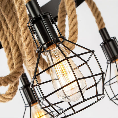 Hemp Rope Industrial Starfall Candelabrum Chandelier