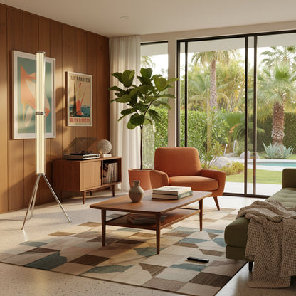 Hexagonal Glass Floor Lamp