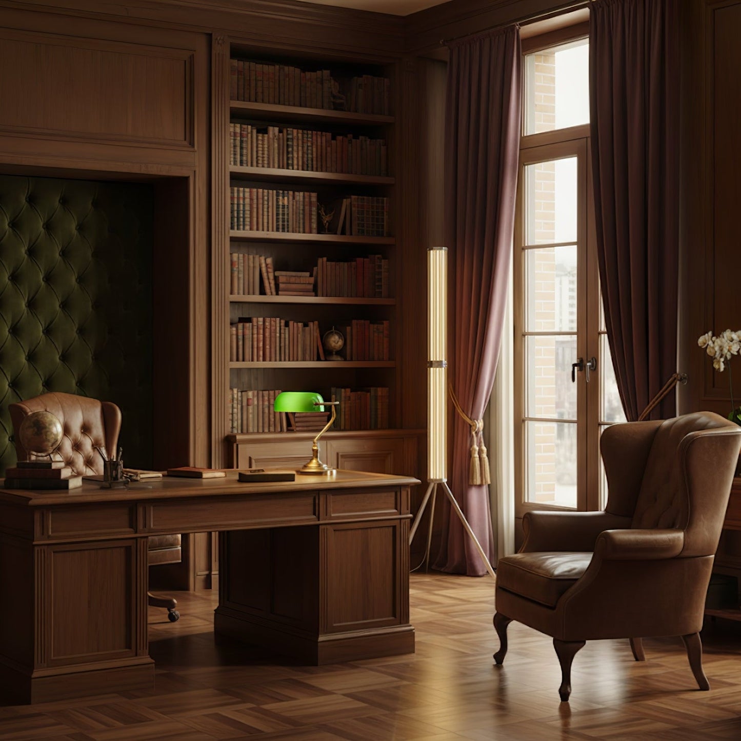 Hexagonal Glass Floor Lamp